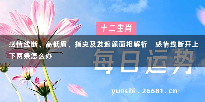 感情线断、高低眉、指尖及发遮额面相解析 感情线断开上下两条怎么办